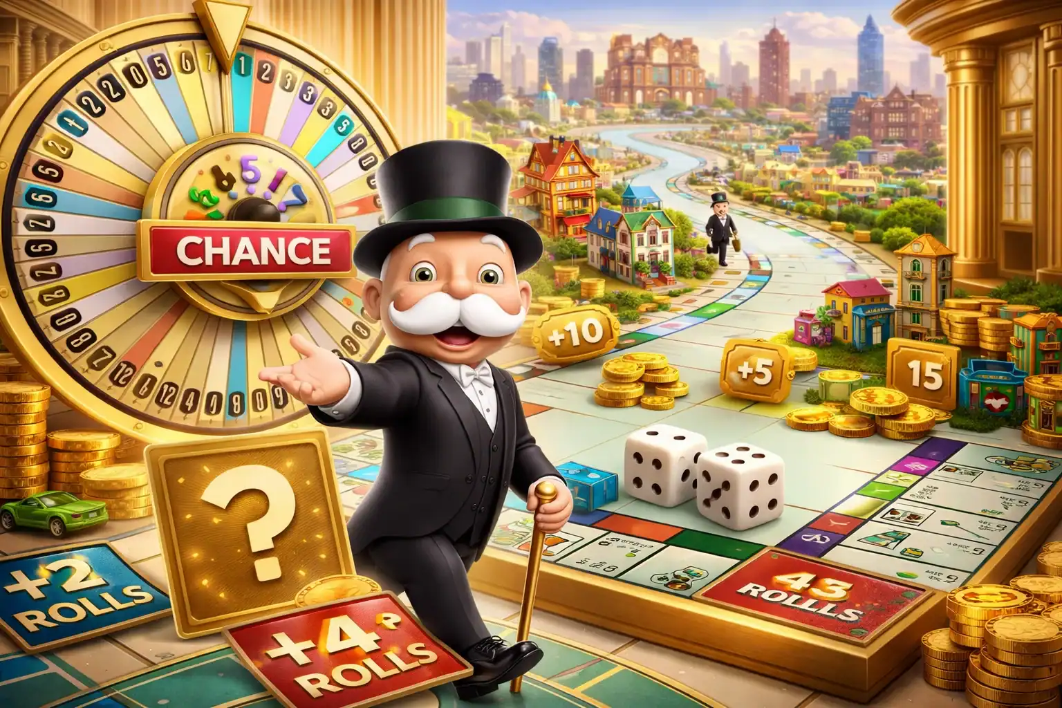 Monopoly Live funciones Chance 2 Rolls 4 Rolls tablero bonus en vivo